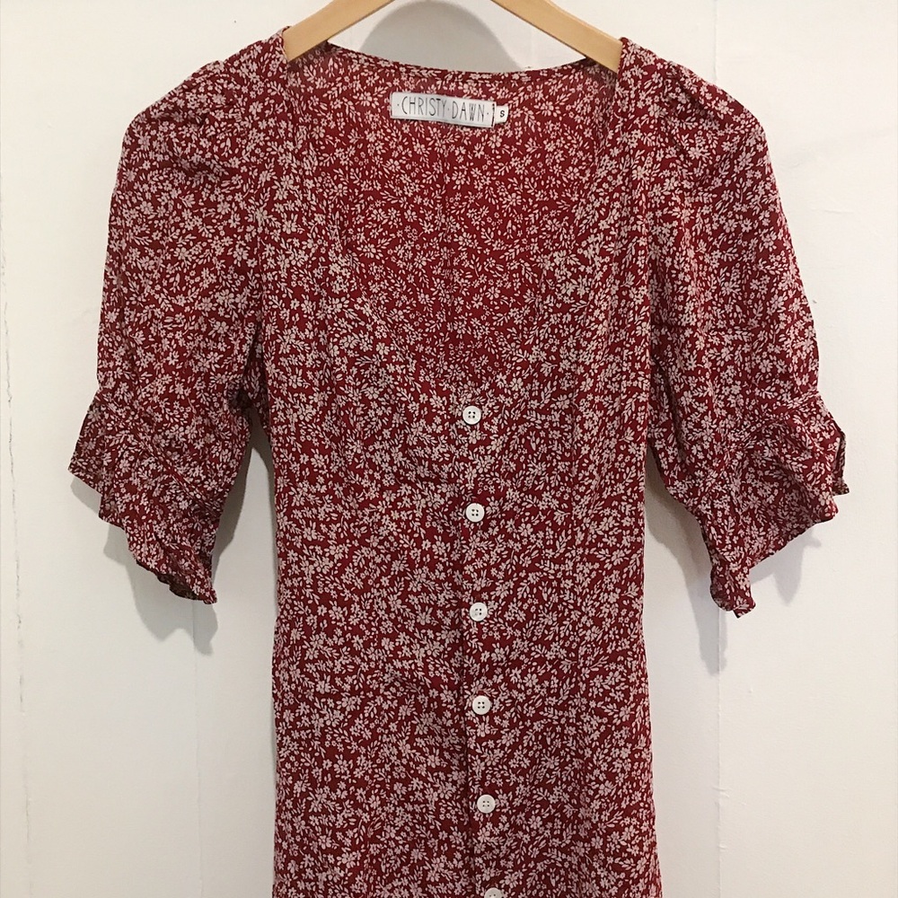 Christy Dawn Lennon Dress (Oxblood Meadow) SMALL